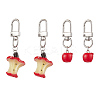 4Pcs 2 Styles Apple Resin Pendant Decorations HJEW-JM02573-1
