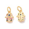 Brass Micro Pave Cubic Zirconia Charms ZIRC-F106-05G-2