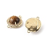 Natural Tiger Eye Faceted Connector Charms G-H323-03G-09-2