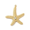 304 Stainless Steel Rhinestone Starfish STAS-I322-34G-02-1