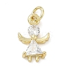 Brass Micro Pave Cubic Zirconia Angel Charms KK-K368-52G-1
