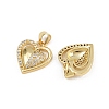Brass Micro Pave Clear Cubic Zirconia Pendants ZIRC-I367-13G-08-2