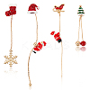 4Pcs 2 Style Christmas Sock & Hat Rhinestone Asymmetrical Earrings EJEW-AN0002-36-1