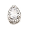 Brass Micro Pave Clear Cubic Zirconia Pendants KK-M301-05P-1