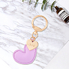 1Pc Imitation Leather Heart Keychain KEYC-CL0001-14B-6