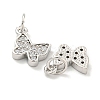 Rack Plating Brass Micro Pave Clear Cubic Zirconia Pendants KK-B093-13B-P-2