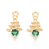Brass Micro Pave Cubic Zirconia Charms KK-N263-144B-G-1