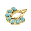 Bohemian Style 304 Stainless Steel with Dyed Synthetic Turquoise Pendants STAS-G381-01G-2