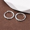 925 Sterling Silver Micro Pave Clear Cubic Zirconia Hoop Earrings EJEW-K317-04P-2