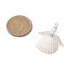 3Pcs 3 Styles Natural Shell Angel Pendants PALLOY-JF02833-3