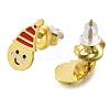 Ion Plating(IP) 304 Stainless Steel Enamel Stud Earrings EJEW-I316-04G-04-2