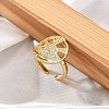 Rack Plating Brass Micro Pave Clear Cubic Zirconia Cuff Rings for Women RJEW-M028-110G-2