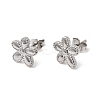 Flower 304 Stainless Steel Stud Earrings EJEW-G453-09P-4