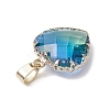 Gradient Color K9 Glass Imitation Tourmaline Pendants PALLOY-JF03453-5