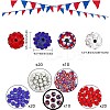 80Pcs 5 Style Independence Day Theme Polymer Clay Rhinestone Round Beads RB-FH0001-07-2