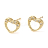 Rack Plating Brass Hollow Heart Stud Earrings EJEW-M235-03G-1