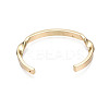 Word The Time is Now Brass Open Cuff Bangle for Women BJEW-S118-137G-2