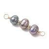 Natural Cultured Freshwater Pearl Potato Beaded Connector Charms PALLOY-JF04929-4