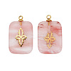 Synthetic Watermelon Stone Glass Pendants FIND-PW0015-01B-09-1