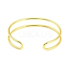 Rack Plating Brass Double Lines Cuff Bangles for Women BJEW-M304-01G-3