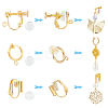 SUNNYCLUE 18Pcs 3 Style Brass Clip-on Earring Findings FIND-SC0003-96G-3