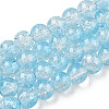 Transparent Crackle Baking Paint Glass Beads Strands LS-DGLA-T003-01B-06-1
