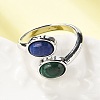 Natural Malachite & Lapis Lazuli Finger Rings RJEW-A068-02P-01-2