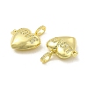 Brass Micro Pave Clear Cubic Zirconia Locket Pendants KK-H441-46LG-3