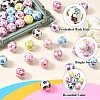 50Pcs AB Color Printed Opaque Acrylic Beads OACR-CJ0002-27-3