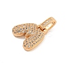 Brass Micro Pave Clear Cubic Zirconia Pendants KK-B099-01G-M-2
