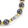 Synthetic Non-magnetic Hematite Beaded Stretch Bracelets for Women Men BJEW-F480-02B-3