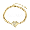 Brass Micro Pave Cubic Zirconia Link Bracelets BJEW-M050-06G-03-4