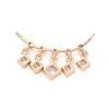 Brass Pave Clear Cubic Zirconia Connector Charms LS-ZIRC-K088-16KCG-2