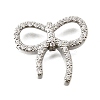 Brass Micro Pave Clear Cubic Zirconia Bowknot Multi-Strand Links KK-V008-27P-1