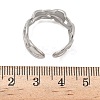 304 Stainless Steel Open Cuff Rings for Women RJEW-A079-11C-P-5