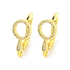 Brass Micro Pave Cubic Zirconia Hoop Earrings Finding KK-K382-02G-1