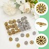 40Pcs 2 Colors 1-Hole Alloy Shank Buttons BUTT-AR0001-13-3