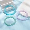 3Pcs 3 Color Acrylic Chips Beaded Stretch Bracelets Set BJEW-JB09387-4