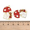 Golden Plated Alloy Enamel Pendants ENAM-Z017-09G-03-3