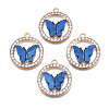 Alloy Rhinestone Pendants X1-PALLOY-S183-001B-RS-1