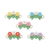 Glass Seed Beaded Connector Charms PALLOY-MZ01210-1