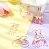 DIY Leaf & Flower Glass Earrings Jewelry Making Kits DIY-FS0007-06-8