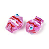 Transparent Glass and Enamel Beads Strands GLAA-T034-01F-3
