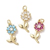 Brass Micro Pave Cubic Zirconia Pendants KK-L268-029G-1