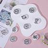 18Pcs 9 Style Flat Round with Word Food Grade Eco-Friendly Printed Silicone Focal Beads SIL-SZ0001-31-3