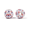 Independence Day Theme Wood European Beads WOOD-Z005-01B-01-2