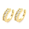 Brass Micro Pave Cubic Zirconia Cuff Earrings EJEW-C104-092G-1