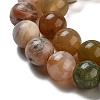 Natural Bamboo Leaf Agate and Indian Agate Beads Strands G-B095-A04-01-3