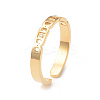 Crystal Rhinestone Oval with Square Open Cuff Ring X-RJEW-I096-20G-1