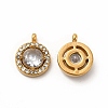 PVD Vacuum Plating 304 Stainless Steel Cubic Zirconia Pendants STAS-A076-05G-3